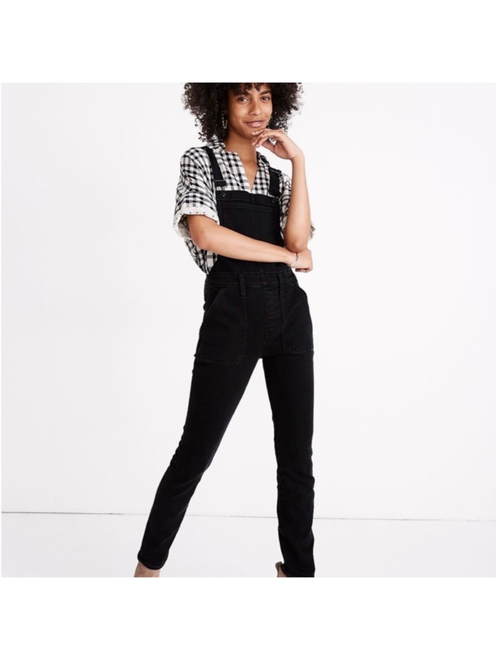 Madewell Black Women's Denim Overalls - Slim Straight Fit